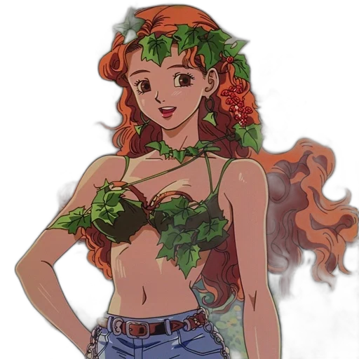 flower, crown, dress, concept art, watercolor, pixel art, fantasy art, green transparent PNG cut-out