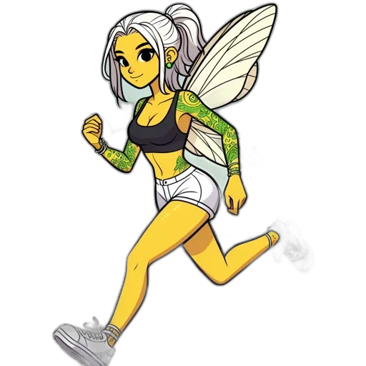 pixel art, concept art, cartoon, fantasy art, sprite, silver, hair, wings transparent PNG cut-out