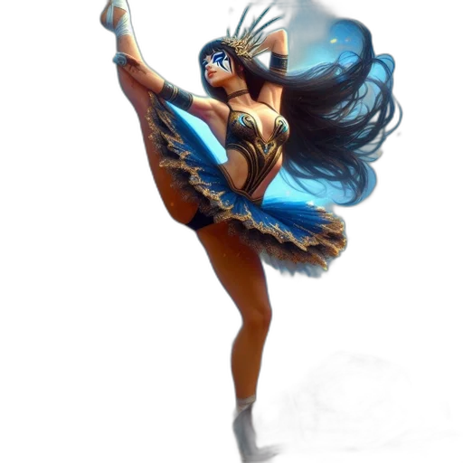 dress, staff, fantasy art, concept art, anime, pixel art, underwater, blue transparent PNG cut-out