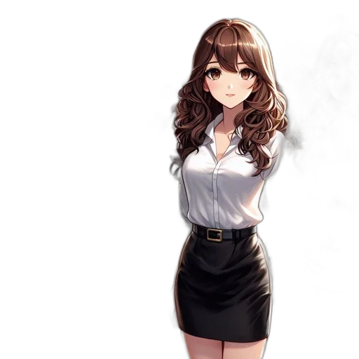 dress, staff, jacket, face, anime, cartoon, photorealistic, pixel art transparent PNG cut-out
