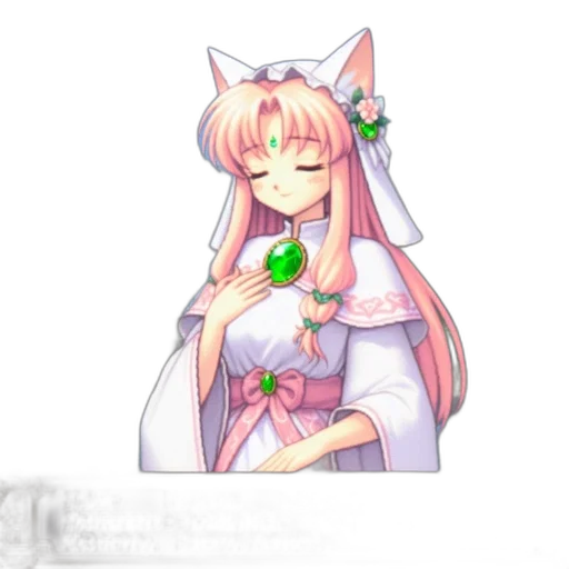 staff, dress, jewelry, dragon, pixel art, anime, concept art, 3d render transparent PNG cut-out