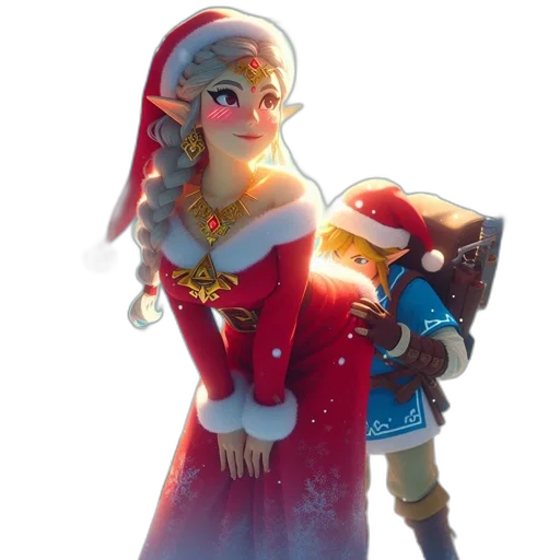 dress, staff, concept art, 3d render, fantasy art, photorealistic, snow, festive transparent PNG cut-out