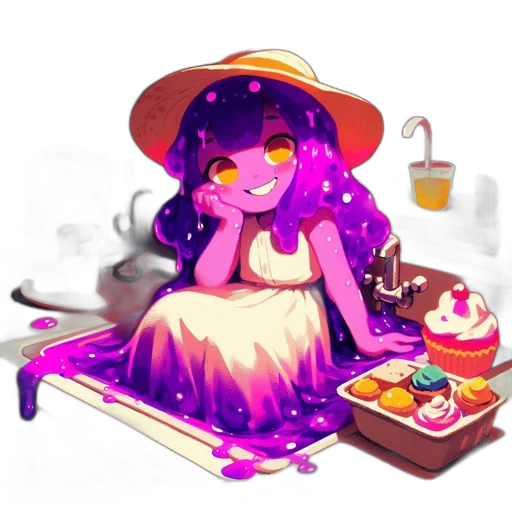 dress, staff, food, hat, pixel art, concept art, fantasy art, watercolor transparent PNG cut-out