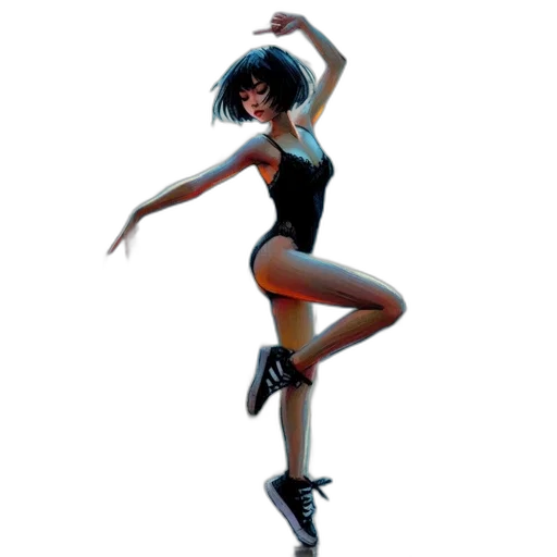 dress, concept art, 3d render, pixel art, photorealistic, neon lights, animated, dance transparent PNG cut-out