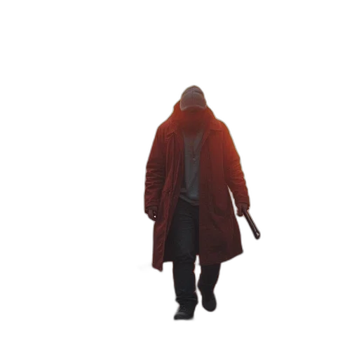 jacket, staff, mask, creature transparent PNG cut-out
