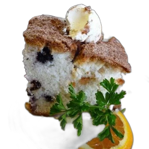 food, photorealistic, slice, cake, ice, cream, top, sits transparent PNG cut-out