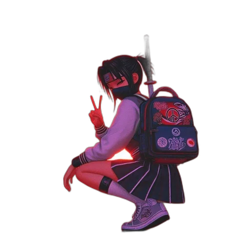 weapon, jacket, sword, staff, vaporwave, pixel art, concept art, cyberpunk transparent PNG cut-out
