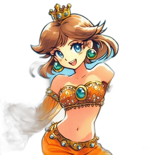 crown, dress, staff, jewelry, concept art, pixel art, fantasy art, anime transparent PNG cut-out