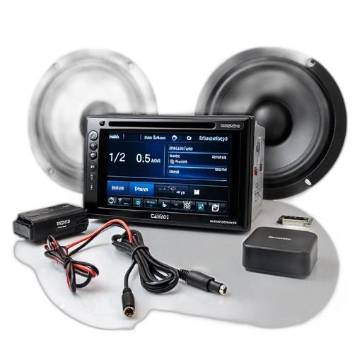 modern, car, stereo, system, touchscreen, display, bluetooth, connectivity transparent PNG cut-out