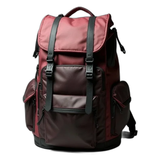 jacket, 3d render, photorealistic, red, tumi, backpack, top, another transparent PNG cut-out