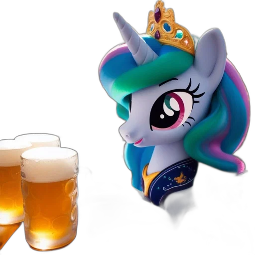 crown, dragon, 3d render, celestia, little, pony, sits, table transparent PNG cut-out