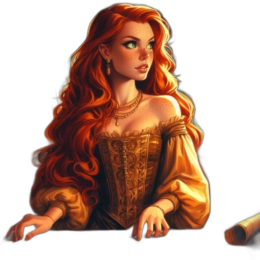 dress, crown, jewelry, face, fantasy art, concept art, pixel art, comic book art transparent PNG cut-out