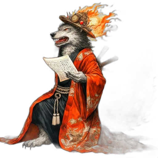 dragon, staff, animal, fantasy art, concept art, watercolor, photorealistic, fire transparent PNG cut-out