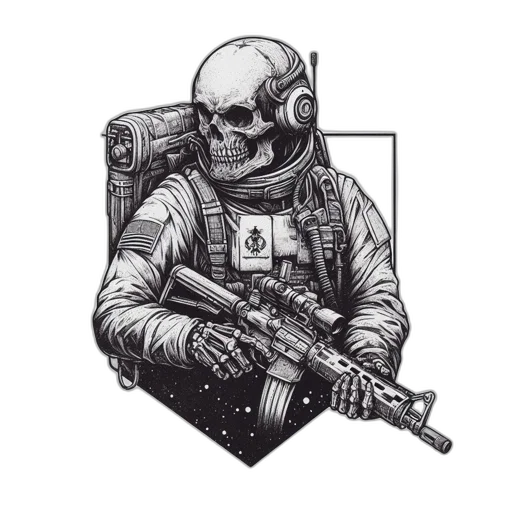 robot, jacket, weapon, mask, concept art, cyberpunk, comic book art, pixel art transparent PNG cut-out