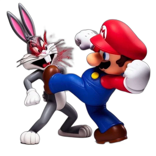 animal, weapon, hat, concept art, 3d render, pixel art, cartoon, mario transparent PNG cut-out