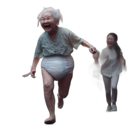 creature, mask, dress, 3d render, concept art, photorealistic, elderly, woman transparent PNG cut-out