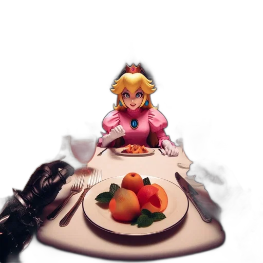 food, robot, weapon, crown, concept art, pixel art, 3d render, vaporwave transparent PNG cut-out