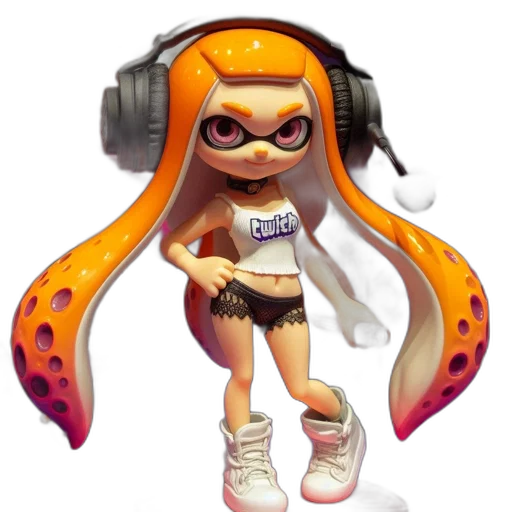 dress, jacket, weapon, mask, concept art, 3d render, vaporwave, cartoon transparent PNG cut-out