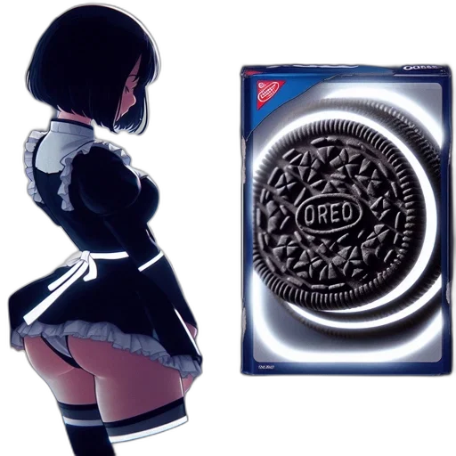 food, concept art, monochrome, left, silhouetted, female, figure, maid transparent PNG cut-out