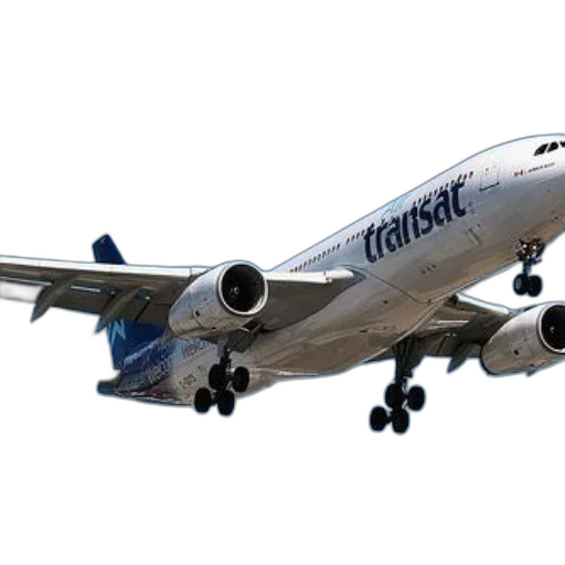 photorealistic, 3d render, transat, airplane, flying, clear, blue, sky transparent PNG cut-out