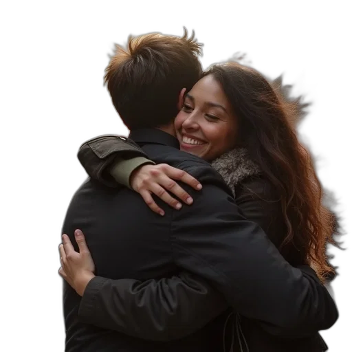 jacket, aaron, shari, hugged transparent PNG cut-out