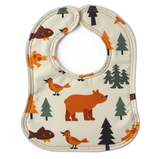 baby, bib, pattern, various, animals, trees, displayed, include transparent PNG cut-out
