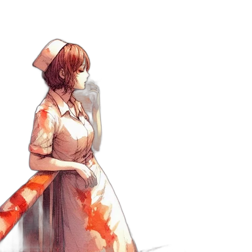 dress, umbrella, sword, staff, watercolor, concept art, anime, pixel art transparent PNG cut-out