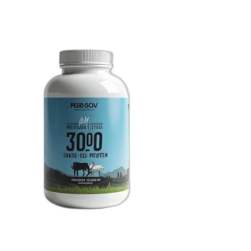 white, label, supplement, bottle, blue, black, design, featuring transparent PNG cut-out