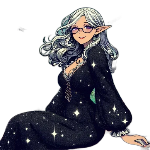 dress, staff, fantasy art, concept art, pixel art, watercolor, dark, monochrome transparent PNG cut-out