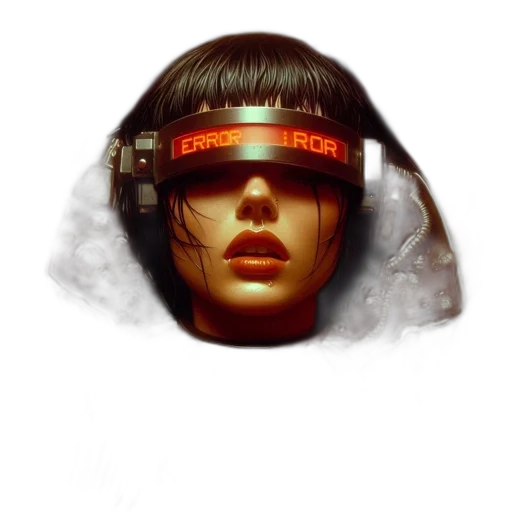 robot, mask, face, hat, cyberpunk, concept art, photorealistic, fantasy art transparent PNG cut-out