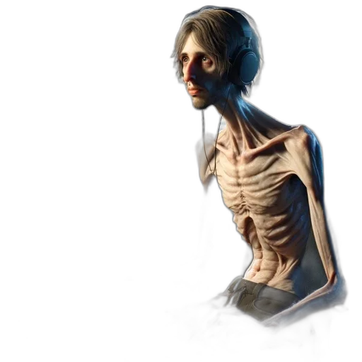 creature, dress, robot, concept art, 3d render, photorealistic, cyberpunk, thin transparent PNG cut-out