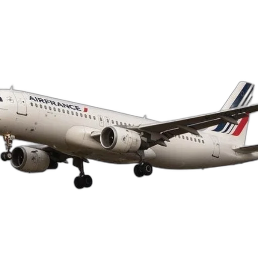 air, france, airplane, captured, mid-flight, against, cloudy, sky transparent PNG cut-out