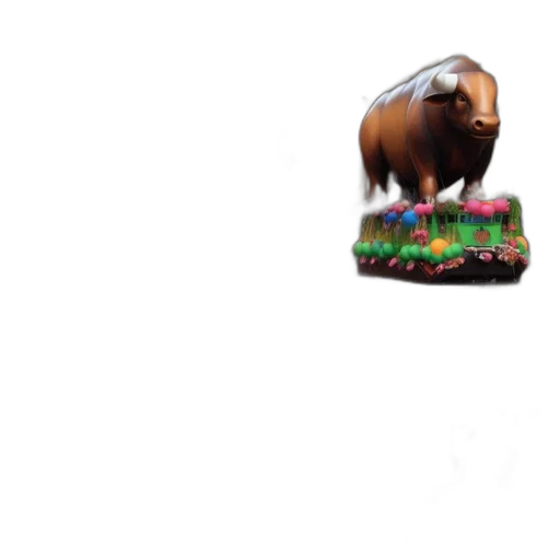animal, food, creature, crown, 3d render, pixel art, concept art, photorealistic transparent PNG cut-out