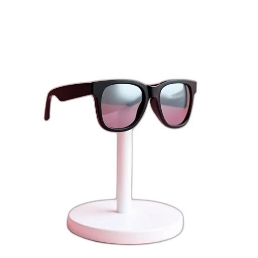furniture, staff, 3d render, vaporwave, pair, sunglasses, black, frame transparent PNG cut-out
