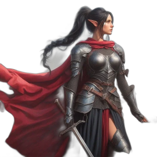 sword, weapon, concept art, fantasy art, 3d render, comic book art, red, dark transparent PNG cut-out