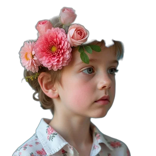 crown, face, hat, flower transparent PNG cut-out