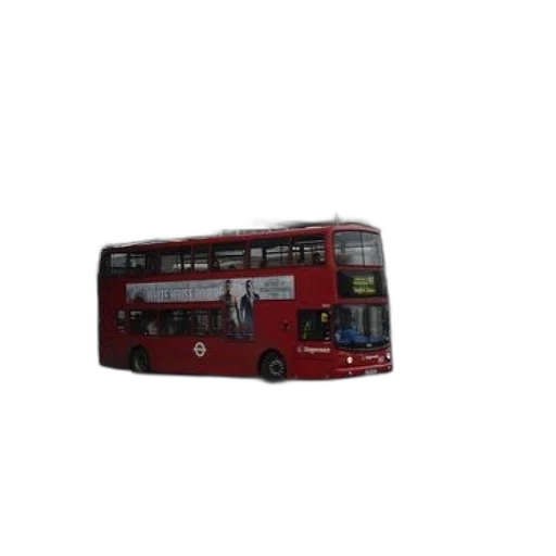 3d render, photorealistic, pixel art, concept art, red, double-decker, bus, parked transparent PNG cut-out