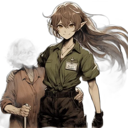 staff, animal, creature, hair, concept art, anime, fantasy art, pixel art transparent PNG cut-out