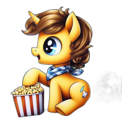 staff, cartoon, pixel art, anime, concept art, animated, unicorn, eats transparent PNG cut-out