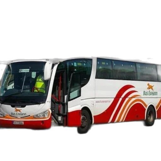 staff, 3d render, white, red, bus, logo, éireann, side transparent PNG cut-out