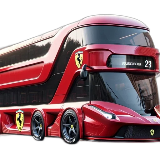 car, concept art, 3d render, photorealistic, futuristic, double-decker, bus, painted transparent PNG cut-out