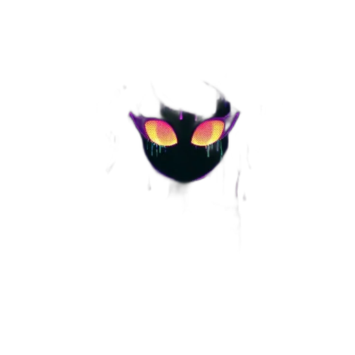 mask, face, creature, crown, vaporwave, concept art, pixel art, anime transparent PNG cut-out