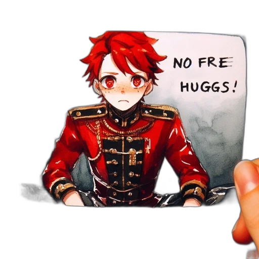 pixel art, fantasy art, anime, animated, figure, vivid, red, hair transparent PNG cut-out