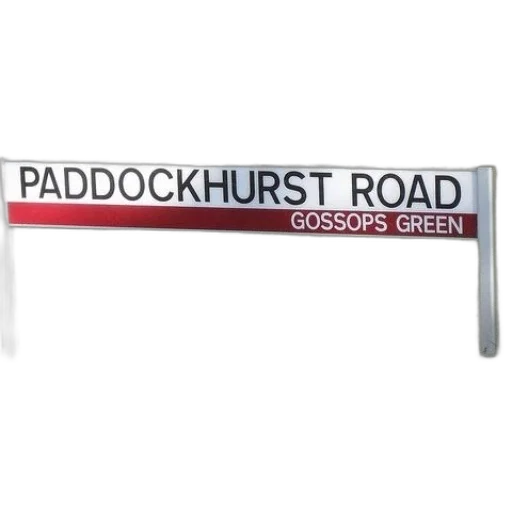 sign, paddockhurst, road, gossops transparent PNG cut-out