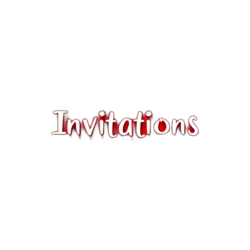 furniture, illustration, word, invitations, written, red, background transparent PNG cut-out