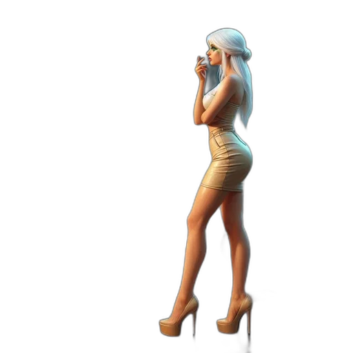 dress, hat, staff, concept art transparent PNG cut-out