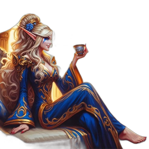 crown, dress, jewelry, fantasy art, concept art, oil painting, pixel art, blue transparent PNG cut-out