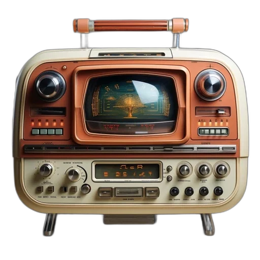 robot, furniture, car, weapon, 3d render, concept art, retro-futuristic, portable transparent PNG cut-out