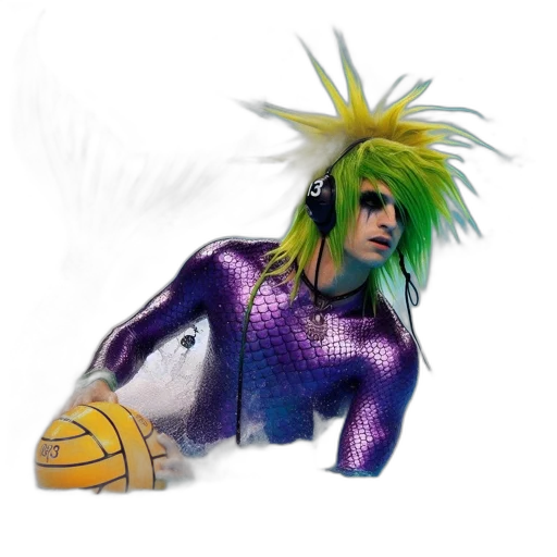 creature, hair, animal, concept art, fantasy art, vaporwave, 3d render, outer space transparent PNG cut-out
