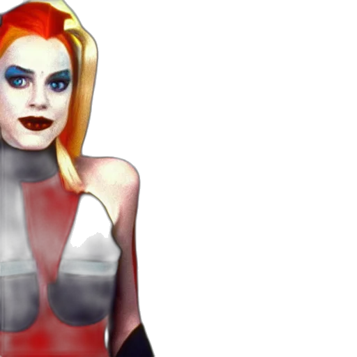 comic book art, concept art, pixel art, 3d render, harley, quinn, series, star transparent PNG cut-out